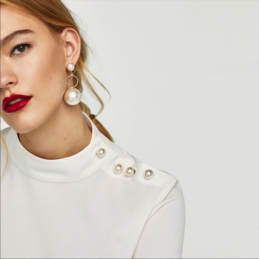 Zara pearl blouse